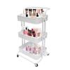 FixtureDisplays 3 Tier Rolling Cart Home & Business Art Craft Supplies Storage Organization Trolley Rack on Wheels 17.7 X 14.5 X 32.2", White 15788-NPF view 1
