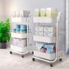 FixtureDisplays 3 Tier Rolling Cart Home & Business Art Craft Supplies Storage Organization Trolley Rack on Wheels 17.7 X 14.5 X 32.2", White 15788-NPF view 3