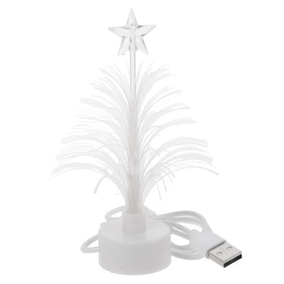 Mini Christmas Tree USB Power -Colour Desk Glowing Fiber Optic LED Christmas Tree Glowing Lights Xmas with Top Star Light Holiday Decoration