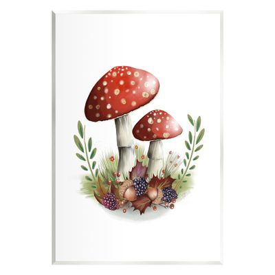 Stupell Industries Red Mushrooms & Acorns Wall Plaque Art by Studio Q
