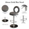 Lsoiup PU Leather Bar Stools Set of 4 Swivel Counter Height Barstools with Back Adjustable Chairs Modern Kitchen Island Stools for Home Bar Dining Room-Silver Base Dark Gray view 4