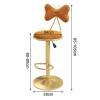 KAMPCO Adjustable Round Bar Stools Set of 2, Velvet Counter Height Swivel Barstools with Back and Gold Metal Base, Modern Upholstered Bar Chairs for Kitchen Island view 3