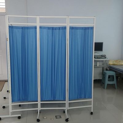 4 Panel Foldable Hospital Privacy Screen, 6ft Tall Foldable Room Divider Clinic/Patient/Exam Room Temporary Fence, Large Classroom Wall Divider Fence