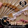 Tujoe 50 Pcs LED Wedding Sparklers Glow Sticks Heart Shape Long Fiber Optic Wands with 3 Light Modes for Send Off Reception Valentine Proposal Carnival Birthday Party Supplies Dance Floor Prop (Brown) view 2