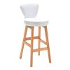 KAMPCO Faux Leather Bar Stool with Back and Solid Wood Legs, Kitchen Breakfast Counter Chair view 1