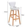 KAMPCO Faux Leather Bar Stool with Back and Solid Wood Legs, Kitchen Breakfast Counter Chair view 3