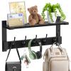 Oraich Wall Hooks with Shelf, Coat Rack Wall Mount, Entryway Hanging Shelf for Clothes Backpack Key Purse, Shelf with Hooks Hanging in Living Room, Bathroom, Bedroom, Kitchen view 1