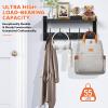 Oraich Wall Hooks with Shelf, Coat Rack Wall Mount, Entryway Hanging Shelf for Clothes Backpack Key Purse, Shelf with Hooks Hanging in Living Room, Bathroom, Bedroom, Kitchen view 2