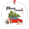 DOREENABE Snowflake Red Truck Christmas Tree Ornaments Merry Christmas Bulldog Personalized Christmas Ornaments 2023 Decorative Hanging Ornaments Holiday Christmas Keepsake New Year Gifts 3 Inch view 1