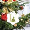 Guangpat Monogram Initial Letter U Christmas Tree Decorations Spring Tulips Gnomes Alphabet Personalized Christmas Ornaments 2023 Christmas Decor Gifts for Wedding Anniversary Holiday view 3