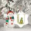 Guangpat Monogram Initial Letter U Christmas Tree Decorations Spring Tulips Gnomes Alphabet Personalized Christmas Ornaments 2023 Christmas Decor Gifts for Wedding Anniversary Holiday view 4