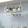 Ceiling Storage Shelves - Hanging Wine Rack, Ceiling Hanging Floating Shelf, Retro Iron Solid Wood Plant Stand, 1-tier Inverted Wine Glass Holder, Bar Restaurant Display Stand ( Size : 80*30*60cm ) view 1