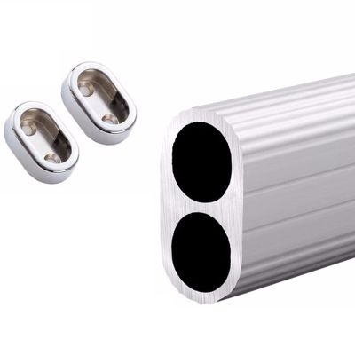 Heavy Duty Extra Long Closet Metal Rod, Wall Mount Rounded Shoe Cabinets Wardrobe Pole For Hanging Clothes, Detachable Clothes Hanger Pole With Support Brackets, Cuttable ( Color : Silver , Size : L 1