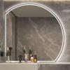 500X500 mm Illuminated Backlit LED Bathroom Mirror, Wall Mounted Multifunction Bathroom Vanity Mirror with Lights and Demister Pad, Energy-Saving Illuminated Smart Mirror 70cm/27.5in Lowerleftcut view 1