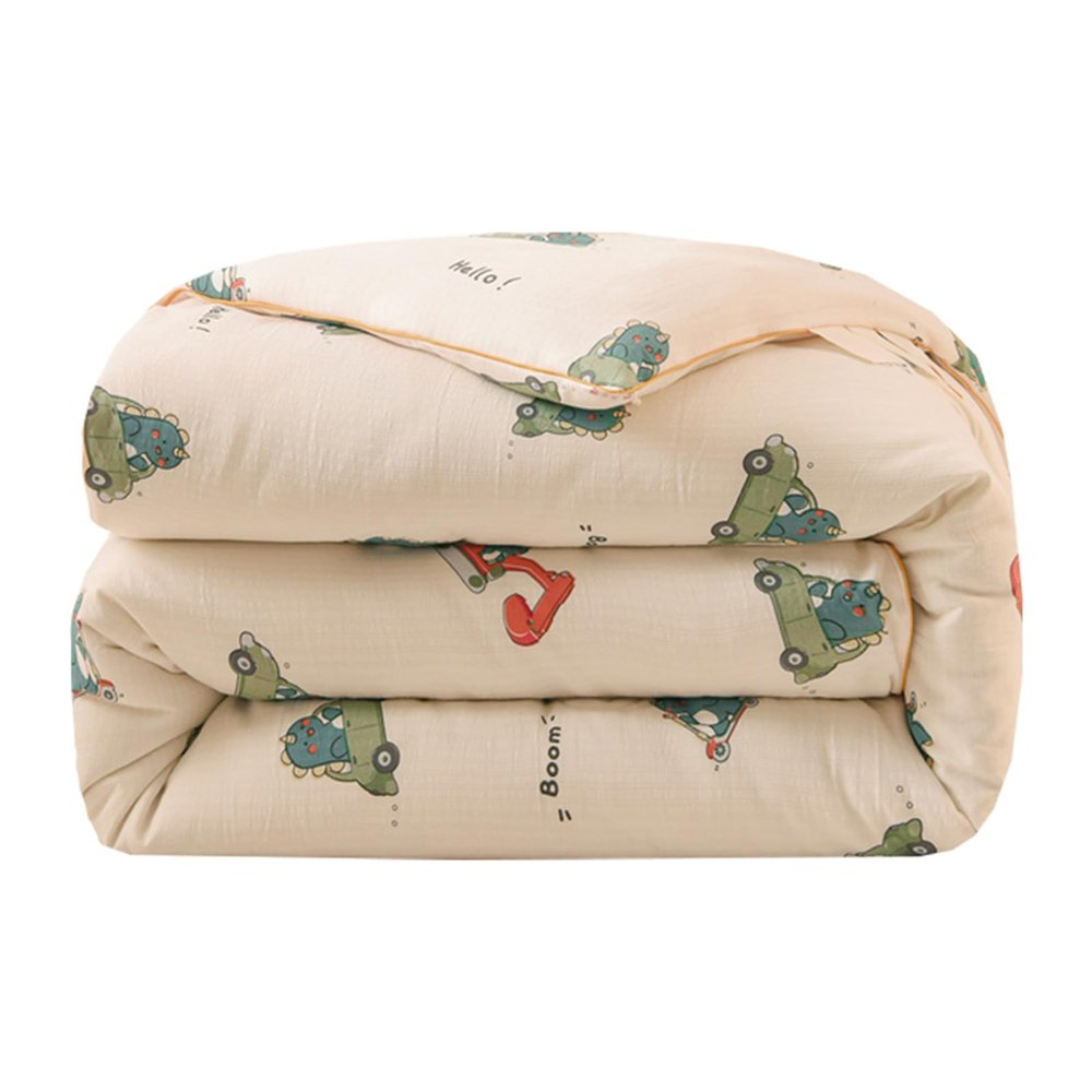 DEZYPZAM Quilt, Winter Comforter, Soft Cozy Bed Quilt, Bedding Soy Fiber Quilt, Reversible Comforter, for All Season, Organic Cotton Quilt (Dinosaur,150x200cm (4kg))