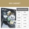 ZAIHW Pot and Pan Organizer for Cabinet, 2 Tier Swing Tray, Grey view 3