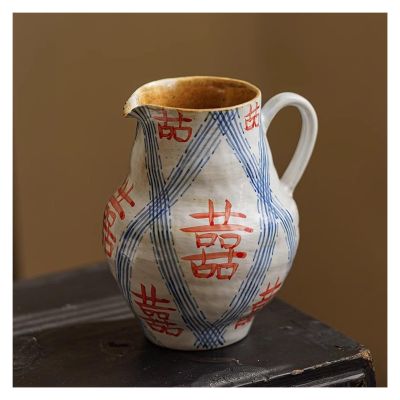 Ceramic Vase Flower Vases Centerpiece Rustic Clay, Vases Decorative Hand-Pulled Vase Vintage Flower Arrangement Vessels Home Furnishings Room Decor for Bedroom Kitchen Office