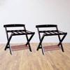 2 Pack Hotel Suitcase Stand - Foldable Suitcase Holder Stand, Solid Wooden Luggage Rack with Backrest, for Hotel, Bedroom, Guest Room, Closet, Household Hanger Furniture Landing Shelf (Color : Black view 1