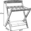 2 Pack Hotel Suitcase Stand - Foldable Suitcase Holder Stand, Solid Wooden Luggage Rack with Backrest, for Hotel, Bedroom, Guest Room, Closet, Household Hanger Furniture Landing Shelf (Color : Black view 2