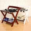 2 Pack Hotel Suitcase Stand - Foldable Suitcase Holder Stand, Solid Wooden Luggage Rack with Backrest, for Hotel, Bedroom, Guest Room, Closet, Household Hanger Furniture Landing Shelf (Color : Black view 4