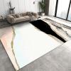 Abstract Black and White Marble Carpet, Gilded Golden Lines Modern and Simple Living Room Rugs, Washable Rug Easy to Clean Fine Fluff Short Velvet Apply to Hotels Entrance Door,46ft/120 * 180cm view 3