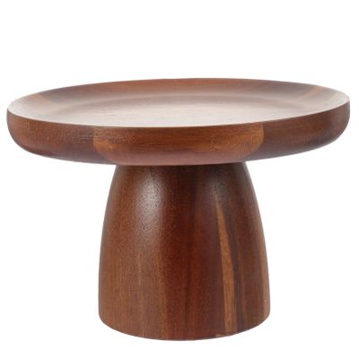 ABOOFAN Elevated Wooden Cake Tray Acacia Wood Round Cake Stand Perfect for Parties and Weddings
