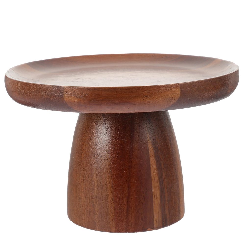 ABOOFAN Elevated Wooden Cake Tray Acacia Wood Round Cake Stand Perfect for Parties and Weddings