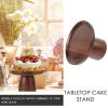 ABOOFAN Elevated Wooden Cake Tray Acacia Wood Round Cake Stand Perfect for Parties and Weddings view 2