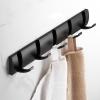 Cyrank Shelf with Hooks Wall Mounted Coat Rack with Invisible Hook 5 Hook Purse Hanger Wall Hook Rack Space-Saving Hanger with Retractable Hooks to Hang Coats, Scarves, Purses and More(#1) view 1