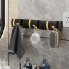 Cyrank Shelf with Hooks Wall Mounted Coat Rack with Invisible Hook 5 Hook Purse Hanger Wall Hook Rack Space-Saving Hanger with Retractable Hooks to Hang Coats, Scarves, Purses and More(#1) view 2