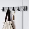 Cyrank Shelf with Hooks Wall Mounted Coat Rack with Invisible Hook 5 Hook Purse Hanger Wall Hook Rack Space-Saving Hanger with Retractable Hooks to Hang Coats, Scarves, Purses and More(#1) view 3