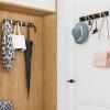 Cyrank Shelf with Hooks Wall Mounted Coat Rack with Invisible Hook 5 Hook Purse Hanger Wall Hook Rack Space-Saving Hanger with Retractable Hooks to Hang Coats, Scarves, Purses and More(#1) view 4
