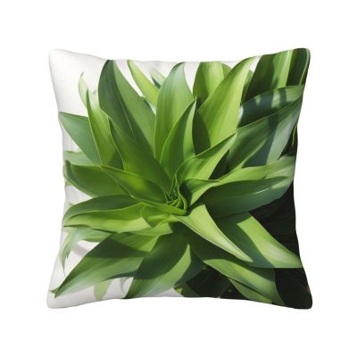 BTCOWZRV Throw Pillow Cover Green Plant with Long Leaves Print Decorative Throw Pillows Soft Pillow Cases Square Cushion Case Christmas Pillow Covers for Couch Bed Sofa Farmhouse Decor 12"x12"