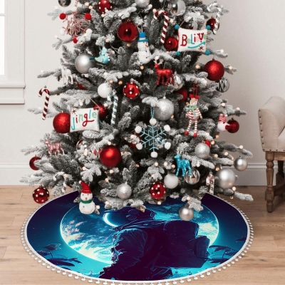 OOZ Astronaut and Moon Pattern 30 inch Christmas Tree Ornaments Tree Decoration for Christmas Home DecorationsMulticolor
