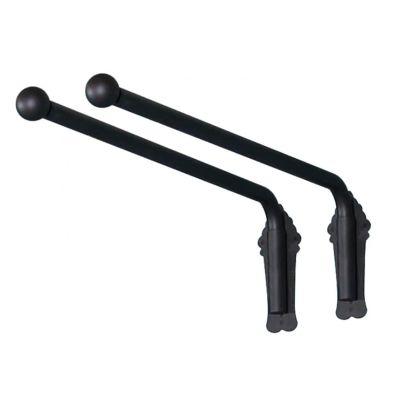 RSBFER 2 Piece Swing Arm Curtain Rod, 180 Adjustable Heavy Duty Curtain Display Stand for Window Side Panels Front Door Store,Black,90cm/35in