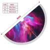 Blue and Pink fire Print Christmas Tree Skirt with Tassel Soft Christmas Tree Mat Xmas Tree Skirt Ornaments Tree Skirt Tree Base Cover for Christmas Holiday Party Decorations 36" view 3