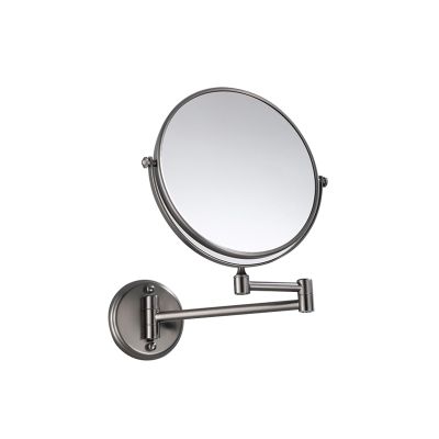 8" 20Cm Makeup Mirror Bathroom Cosmetic Mirror Folding Telescopic Wall Mounted Beauty Mirror for Bathroom,Gray,10X