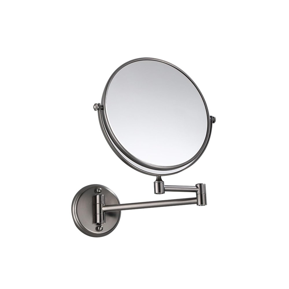 8" 20Cm Makeup Mirror Bathroom Cosmetic Mirror Folding Telescopic Wall Mounted Beauty Mirror for Bathroom,Gray,10X