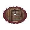 Rustic Stall Wooden Door Print Plaid Christmas Tree Skirt,Farmhouse Tree Skirt,for Holiday Party Christmas Tree Decor view 2