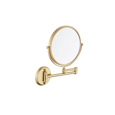 8" 20Cm Makeup Mirror Bathroom Cosmetic Mirror Folding Telescopic Wall Mounted Beauty Mirror for Bathroom,Brushed Gold,10X