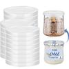 Boxweer 15PCS Yogurt Jar Lids - Clear Plastic, Reusable, BPA-Free Polypropylene, Screw Top, Transparent, Round, Microwaveable, Ideal for Oui Yogurt Jars, Glass Jars, and More view 1