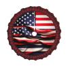 American Flag Print Plaid Christmas Tree Skirt,Farmhouse Tree Skirt,for Holiday Party Christmas Tree Decor view 1