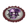 Purple Rose and Skull Print Plaid Christmas Tree Skirt,Farmhouse Tree Skirt,for Holiday Party Christmas Tree Decor view 2