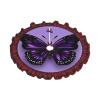 Dreamlike Purple Butterfly Print Plaid Christmas Tree Skirt,Farmhouse Tree Skirt,for Holiday Party Christmas Tree Decor view 2