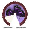 Dreamlike Purple Butterfly Print Plaid Christmas Tree Skirt,Farmhouse Tree Skirt,for Holiday Party Christmas Tree Decor view 3