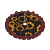 Sunflower Blooming Flowers Plants Print Plaid Christmas Tree Skirt,Farmhouse Tree Skirt,for Holiday Party Christmas Tree Decor view 2