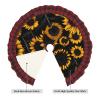 Sunflower Blooming Flowers Plants Print Plaid Christmas Tree Skirt,Farmhouse Tree Skirt,for Holiday Party Christmas Tree Decor view 3