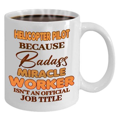 MONIZILUCKY Helicopter Pilot Mug Gifts Bulks For Office Women Men Work Friends Coworker, 11oz White Ceramic Coffee Mug Driking Coffee Cup For Birthday Christmas