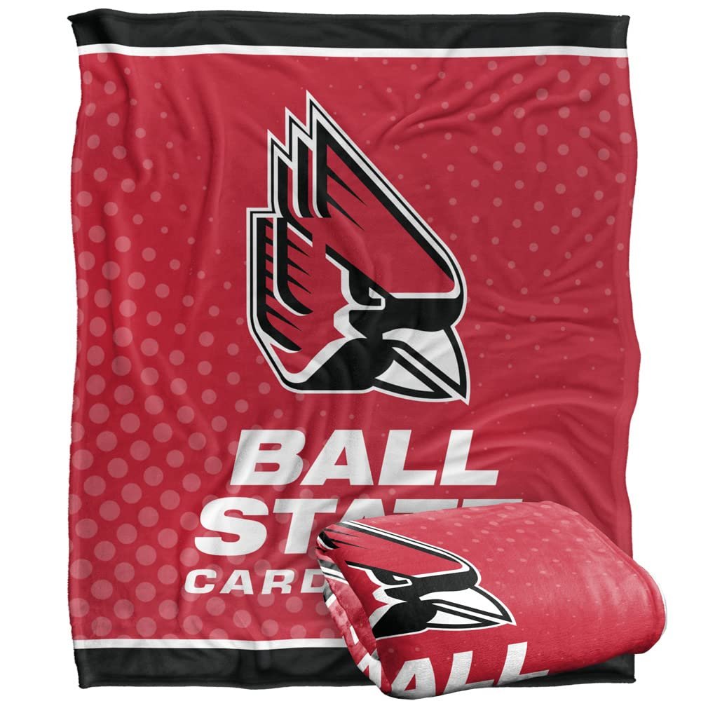 Ball State University Blanket, 60"x80" Logo Dots Silky Touch Super Soft Throw Blanket