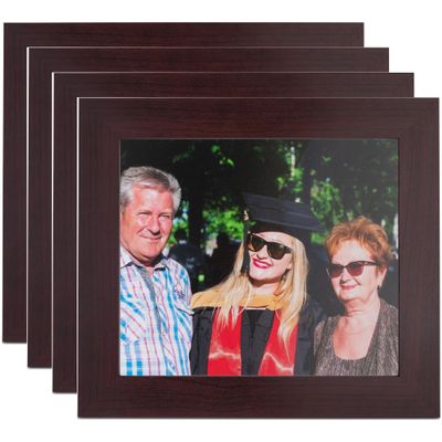ArtToFrames 11x14 Inch Brown Picture Frame, 4 - Pack, This 2.00 inch Custom MDF Poster Frame is Mahogany, Comes with Regular Glass (Frame_Pack_4_FRBW74039-11x14)